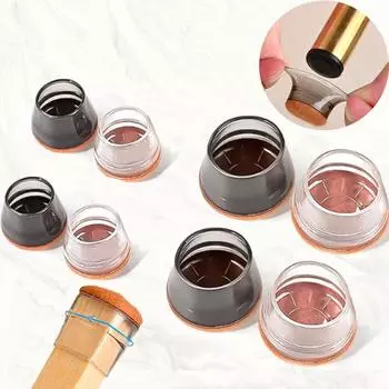 4 шт. Чехол для ножек стульев и столов, защитный чехол для пола с войлочным дном, силиконовые колпачки для стульев, прозрачный чехол для ножек мебели