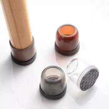 4 шт., чехол для ножек стула, противоскользящий, устойчивый к царапинам, силиконовый чехол для ножек стола, напольные протекторы для мебели XS Round чистый