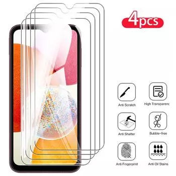 4 шт., чехол из закаленного стекла для Samsung Galaxy A14, защитное стекло для Samsung Sumsung A54 A34 A14 A24, защитная пленка для экрана Huawei P Smart 2019 чистый