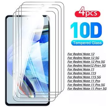 4 шт., чехол из закаленной пленки для Xiaomi Redmi Note 12 Pro Plus 12s 12pro Note12 Turbo, защитные пленки для экрана, защитная пленка For Redmi Note 12