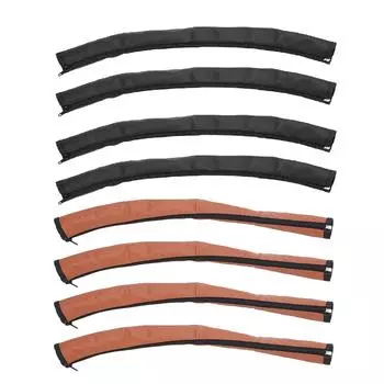 4 шт. Чехол на ручку коляски из искусственной кожи, моющийся, универсальный, защитный чехол на ручку детской коляски с молнией Black