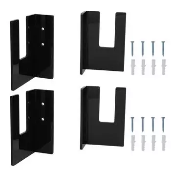 4 шт. черная акриловая настенная вешалка для скейтборда, настенная вешалка для скейтборда для гаража, гостиной чёрный