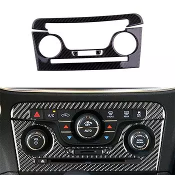 4 шт. Черная накладка на панель AC CD центральной консоли из углеродного волокна для Dodge Charger 2011-14