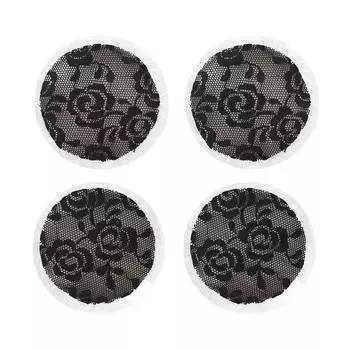 4 шт., черные кружевные накладки на соски, мягкие силиконовые многоразовые клейкие водонепроницаемые накладки на соски