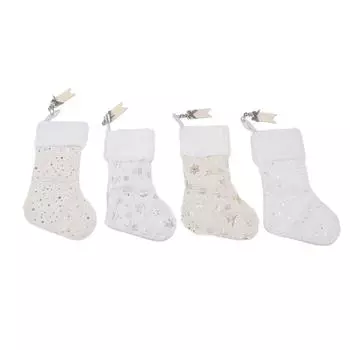 4 шт. чулки с рисунком снежинки, технология горячего тиснения, рождественские чулки с деревянными бирками