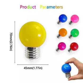 4 шт. цветная светодиодная лампа G45 E27 3 Вт 220 В RGB Blub энергосберегающая светодиодная лампа в форме шара для вечеринки, фестиваля, украшения дома 3W 220V E27&4 pcs жёлтый
