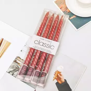 4 шт. цветных подсвечника с резьбой на длинном шесте, романтические семейные свечи, украшения для ужина, свадьбы, дни рождения, свечи