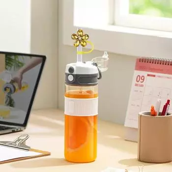 4 шт., цветочные соломенные крышки для чашек, пылезащитные стразы, соломенные насадки для стаканов объемом 30/40 унций, многоразовые защитные насадки для соломинок A