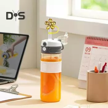 4 шт., цветочные соломенные крышки для чашек, пылезащитные стразы, соломенные насадки для стаканов объемом 30/40 унций, многоразовые защитные насадки для соломинок A