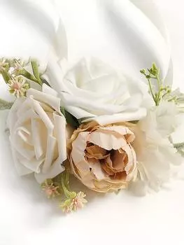 4 шт. Цветок для руки невесты, подружки невесты, бутоньерка на запястье, набор для мужчин, свадебный цветок на запястье, бутоньерка на выпускной, декор для жениха шампанского