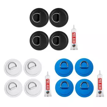 4 шт. D-образное кольцо из нержавеющей стали, прочное, многоразовое, для надувной лодки с доской для серфинга белый