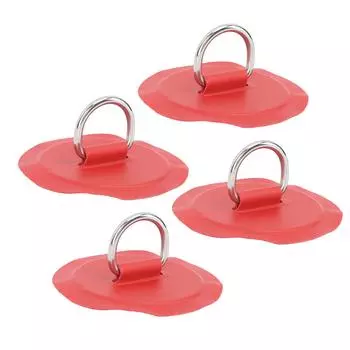 4 шт. D-образное кольцо, накладка из ПВХ, круглая форма, прочная нержавеющая сталь, D-образное кольцо для гребной доски для лодки, плота, красного цвета