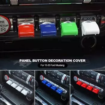 4 шт. декоративная крышка кнопки центральной панели управления автомобиля для 2015-2020 Ford Mustang, модификация салона автомобиля, автомобильные аксессуары серебряный