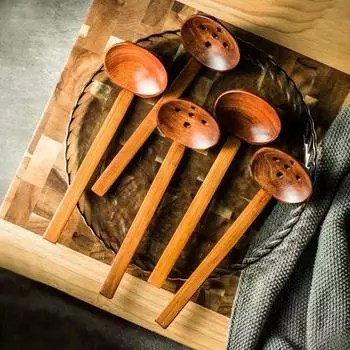 4 шт. деревянная ложка кухонная ложка суповая ложка японская деревянная сервировочная ложка большая ложка рамен суповая лапша хмель сито посуда