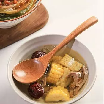 4 шт. деревянная ложка японская суповая ложка рамен кухонный половник большая столовая сервировочная ложка деревянная ложка набор столовых приборов ресторанная посуда