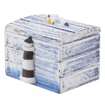 4 шт. деревянная шкатулка для украшений прочная деревянная смола морской стиль широко используемая маленькая шкатулка для украшений для сережек