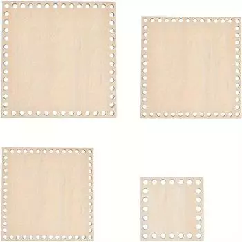 4 шт. Деревянное дно корзины для вязания крючком, сумка для корзины, квадратная форма, пустая деревянная основа для поделок, плетение своими руками