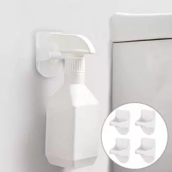 4 шт. держатель для распылителя, настенное крепление, вешалка для распылителя, самоклеящаяся полка для хранения распыляющих бутылок, настенный держатель для домашнего органайзера белый