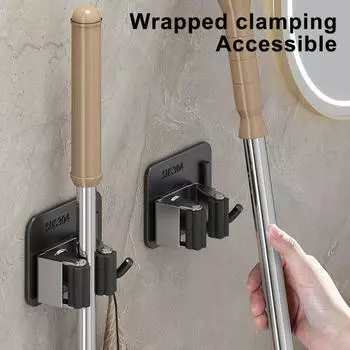 4 шт. держатель для швабры из нержавеющей стали, грузоподъемность 10 кг, прочная ручка, простая установка, прочный настенный органайзер для сада