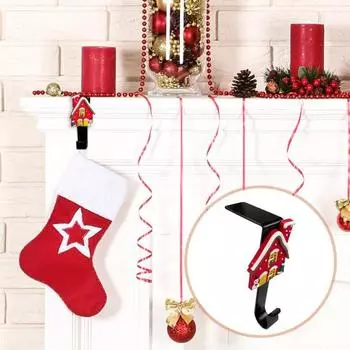 4 шт. держатели для рождественских чулок металлические Г-образные крючки для чулок не требуют сверления каминный крючок для рождественских венков чулок шаров