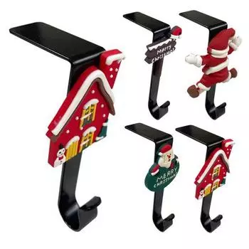 4 шт. держатели для рождественских чулок металлические Г-образные крючки для чулок не требуют сверления каминный крючок для рождественских венков чулок шаров