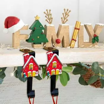 4 шт. держатели для рождественских чулок металлические Г-образные крючки для чулок без сверления