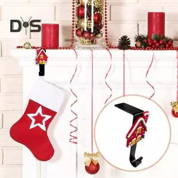 4 шт. держатели для рождественских чулок металлические Г-образные крючки для чулок не требуют сверления каминный крючок для рождественских венков чулок шаров D