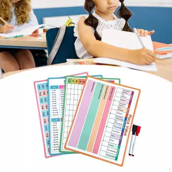 4 шт. Детская доска для рисования по математике, стираемая, многоразовая, двухсторонняя