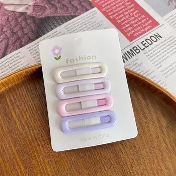 4 шт. Детская розовая заколка для волос в виде звезды, заколка для челки для девочки, не повреждает волосы, заколка для боковых прядей для маленькой девочки, детская заколка-невидимка, аксессуар для волос Size fits all