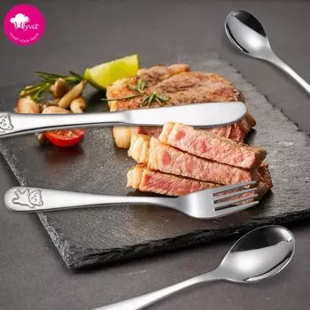 4 шт. детская столовая посуда из нержавеющей стали, нож, вилка, ложка, набор столовых приборов серебряный