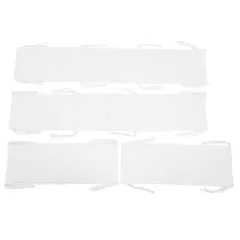 4 шт. Детские бамперы с подкладкой для полноразмерных кроваток Защита от столкновений Однотонные мягкие дышащие детские кроватки розовый