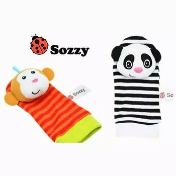 4 шт., детские игрушки с героями мультфильмов, детские погремушки, детские игрушки для новорожденных, мягкие плюшевые носки, детская игрушка-погремушка 02 чёрный