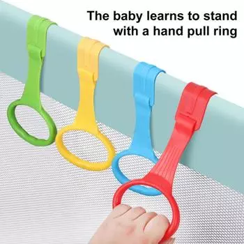4 шт. детские кольца для подтягивания для упражнений на ходьбу, простая установка, детские кольца для вставания в тренажерный зал, симпатичные детские подвесные кольца для детской кроватки для координации младенцев жёлтый/красный