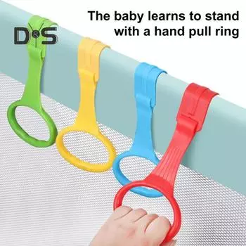 4 шт. детские кольца для подтягивания для упражнений на ходьбу, простая установка, детские кольца для вставания в тренажерный зал, симпатичные детские подвесные кольца для детской кроватки для координации младенцев красный/жёлтый
