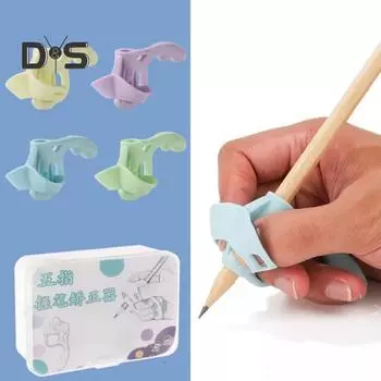 4 шт. детский держатель для карандашей эргономичный дизайн ручка корректор карандаши практика письма силиконовые накладки на пальцы помощь при захвате ручки A
