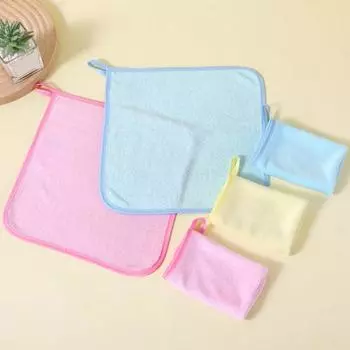 4 шт. Детский платок с тесьмой, высокоабсорбирующие, быстросохнущие, квадратные полотенца, пригодные для машинной стирки, полотенце для лица и тела, детский нагрудник, мочалка