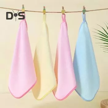 4 шт. Детский платок с тесьмой, высокоабсорбирующие, быстросохнущие, квадратные полотенца, пригодные для машинной стирки, полотенце для лица и тела, детский нагрудник, мочалка разноцветный