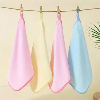 4 шт. Детский платок с тесьмой, высокоабсорбирующие, быстросохнущие, квадратные полотенца, пригодные для машинной стирки, полотенце для лица и тела, детский нагрудник, мочалка