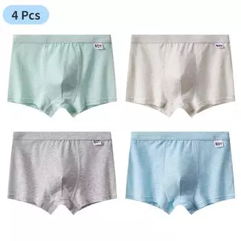 4 шт. детское хлопковое нижнее белье, боксеры для школьников, шорты для мальчиков M