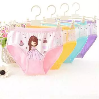 4 шт. детское нижнее белье, хлопковые шорты для девочек, трусики с героями мультфильмов, трусы для детей 2–10 лет L разноцветный