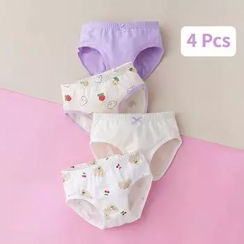 4 шт. детское нижнее белье, трусы из чистого хлопка для девочек, шорты-боксеры для мальчиков M