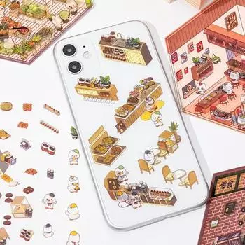 4 шт. DIY 3D миниатюрные наклейки с пинцетом многоразовые бумажные виниловые наклейки для снятия стресса наклейки для ноутбуков A