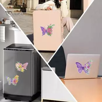 4 шт. DIY алмазная живопись наклейки весело образовательное ремесло повышает навыки творчества бабочки окна наклейки разноцветный