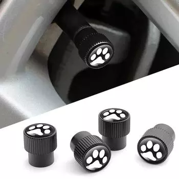 4 шт. DIY универсальные автомобильные колпачки для клапанов, аксессуары, автомобильные колпачки для колес, покрышек, штоков шин, воздушные чехлы, наклейки, собачьи лапы, автомобильный стиль чёрный