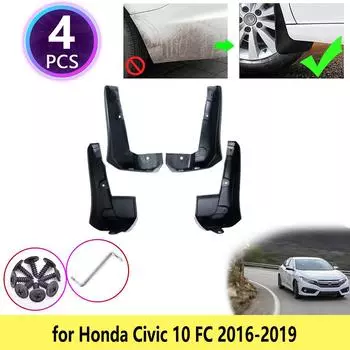 4 шт. для Honda Civic 10 FC 2016 2017 2018 новые брызговики Fender брызговики защищают заднюю часть автомобиля
