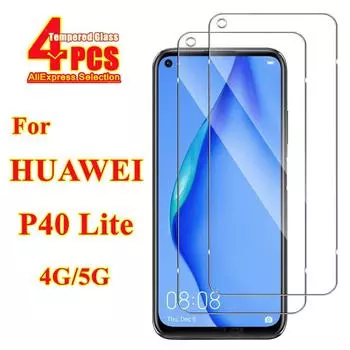 4 шт. Для Huawei P40 Lite (4G-5G) закаленная пленка высокой четкости HD+высококачественная закаленная защитная пленка для экрана Huawei P20 Lite чистый