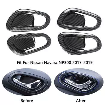 4 шт. для Nissan Navara NP300 2017-2019 углеродное волокно автомобильная внутренняя дверная ручка чаша протектор рамка крышка отделка наклейка аксессуары CHINA