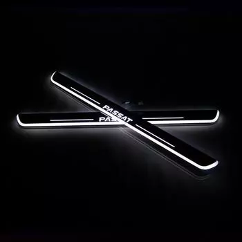 4 шт. для Passat B6 B7 B8 2006-2019 акриловая движущаяся светодиодная педаль приветствия автомобиля накладка на педаль порога свет красный