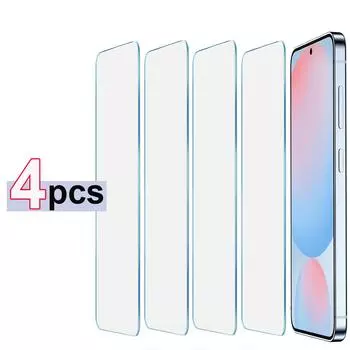 4 шт. Для Samsung Galaxy A06 A16 A36 A56 A05 A05S A15 A25 A35 A55 A54 A14 S23 FE S24 FE A53 Защитная пленка для экрана с полным покрытием из закаленного стекла Samsung S24 FE белый