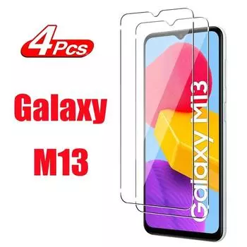 4 шт. для Samsung Galaxy M13 Защитное стекло для Samsung Galaxy M13 Закаленное стекло Пленка для Samsung Galaxy M13 9H Закалка For Samsung A12 чистый